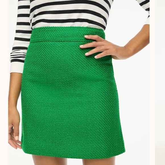 J crew Tweed A-line skirt Green Picnic Tweed Comb - Picture 2 of 4